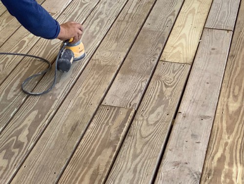Before: Deck Staining